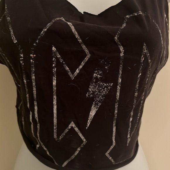 Tattered AC/DC Crop Top - Picture 2 of 3